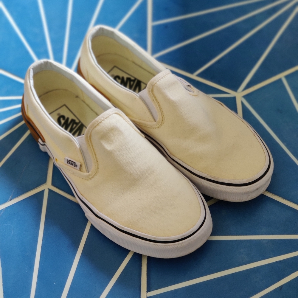 Vans women's cream slip on, 7.5